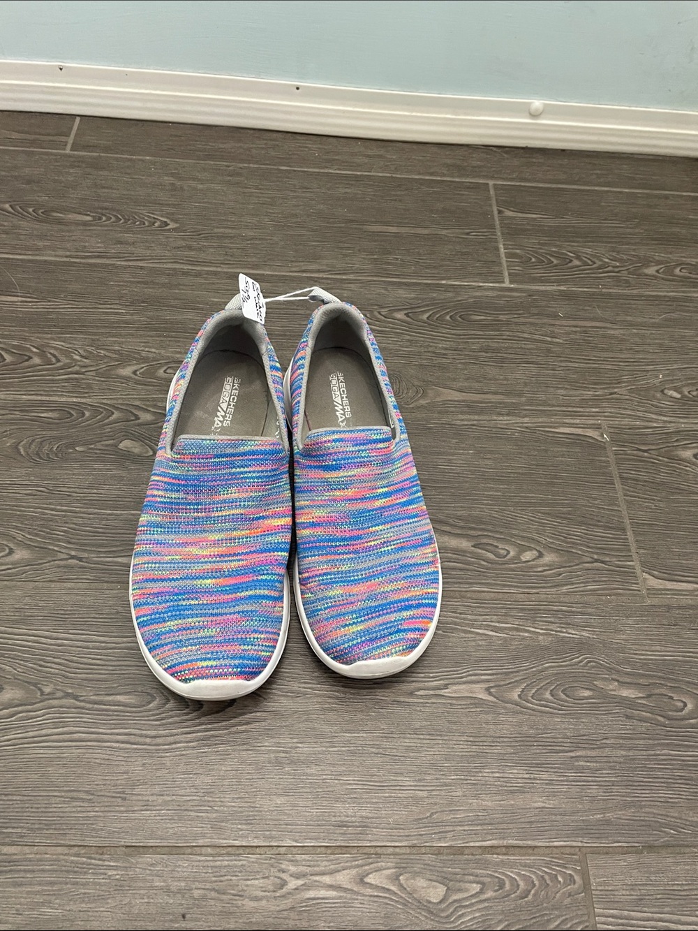 Skechers Kids Blue-Pink Multi Knit Slip-On Sneakers